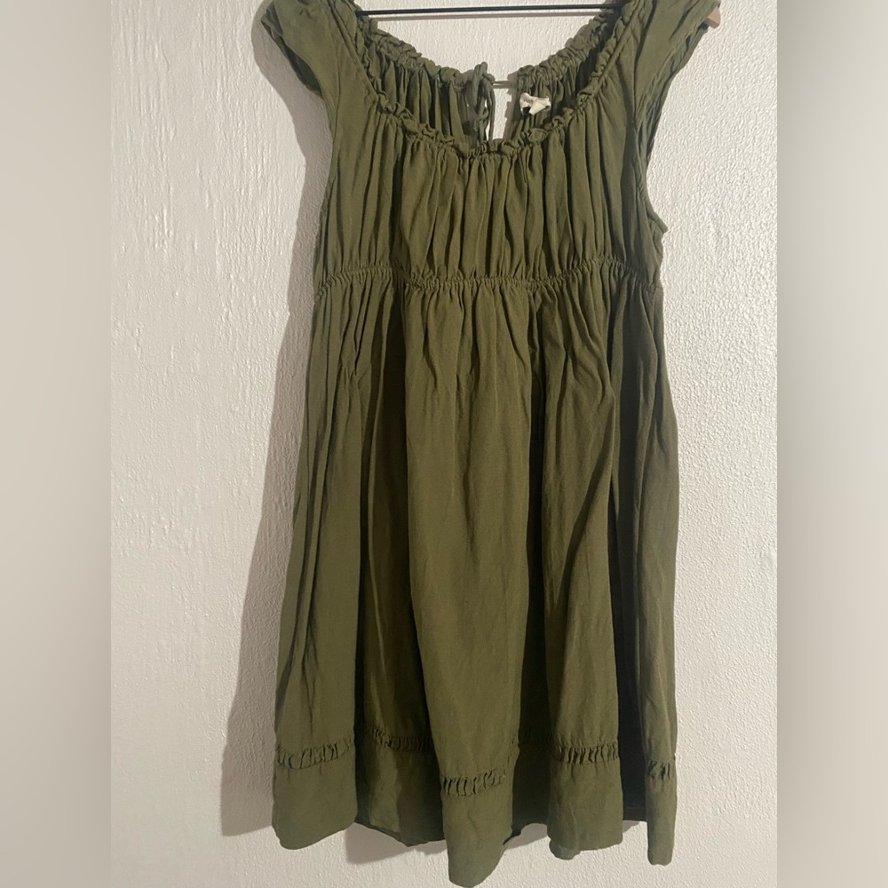 Olive Green Sleeveless Dress